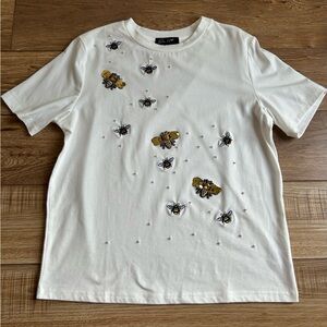 Women’s Embellished Bees & Pearl Tee Shirt